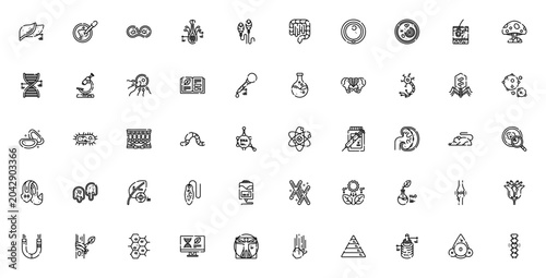 Tableau sur toile Biology icon set