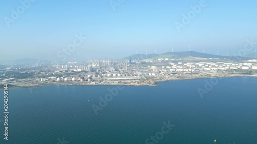 Aerial View of Large Industrial Oil Refinery and Petrochemical Plants in Aliaga, Izmir - Heavy Industry and Energy Sector Infrastructure - 4K. High quality 4k footage