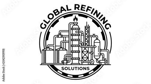 Quadro su tela Global Refining Solutions Industrial Plant Logo