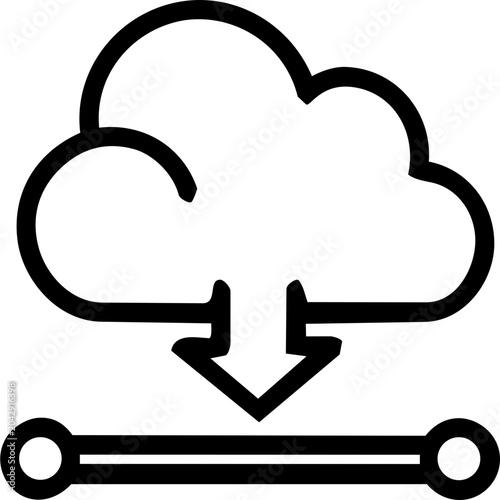 Cloud Download Line Icon