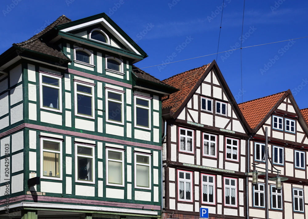 Fototapeta premium Historical Buildings in the Old Town of Uelzen, Lower Saxony