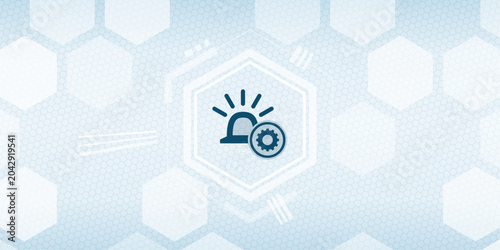 Fotografija This abstract illustration features an emergency light icon with integrated sett
