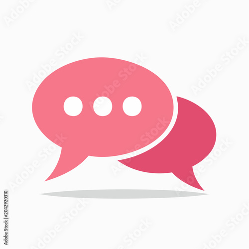 Pink Speech Bubbles Icon