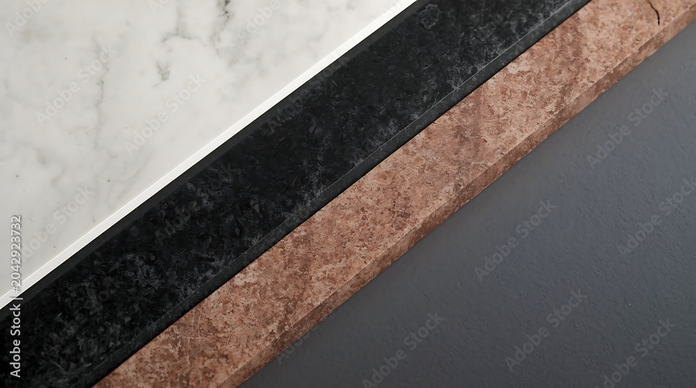 Fototapeta premium Close-up view of various textured surfaces, showcasing different materials and colors.