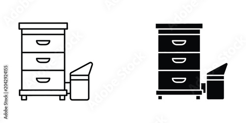 Photos Beehive storage drawer with honey extractor illustration