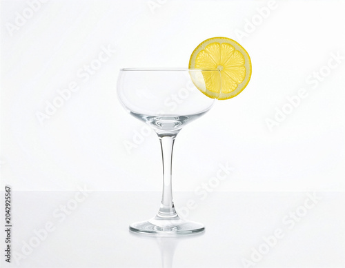 Drink background with lemon slice garnish