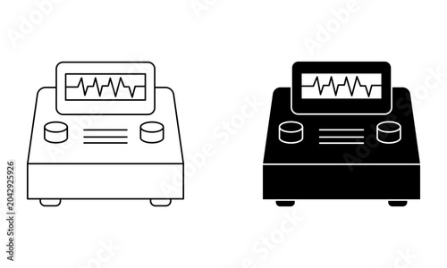 medical patient monitor or electrocardiogram machine icon vector