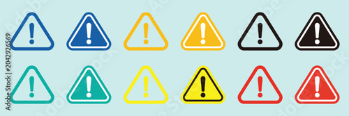 Foto Vector set of danger signs,warning signs,attention signs,exclamation marks,dange