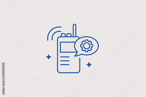 Φωτογραφία Walkie talkie radio line icon for wireless communication for security dispatch teams