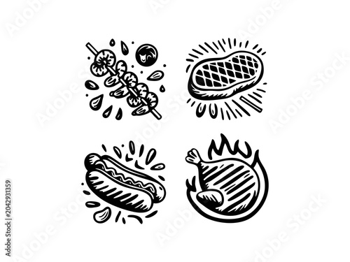 Grilled Meat Icons