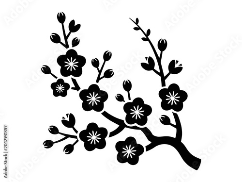 Cherry Blossom Branch Silhouette