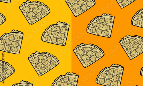 Bild auf Leinwand Doodle Waffle Seamless Pattern