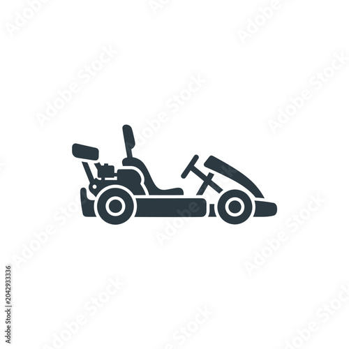 Racing Go Kart Vehicle Side View.