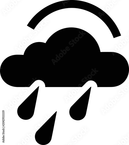 Rain Cloud Weather Forecast Icon Symbol.