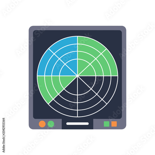 Radar chart display screen interface.