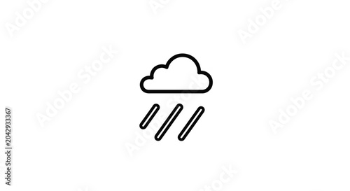 Rain Cloud Weather Icon Symbol.