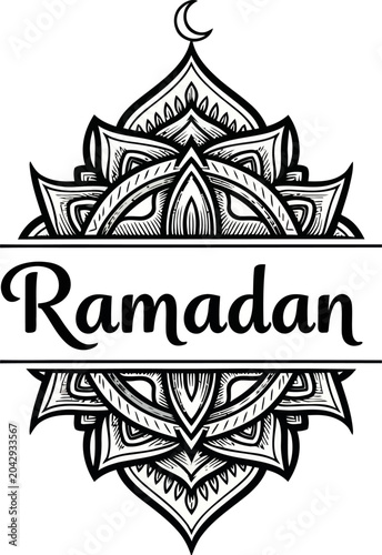 Ramadan Islamic Holy Month Symbol Design.