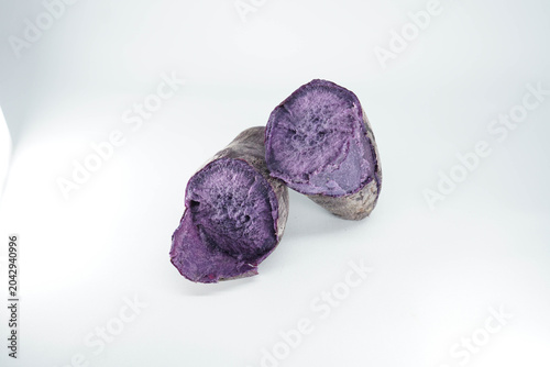 Purple Sweet Potato Isolated on White Background