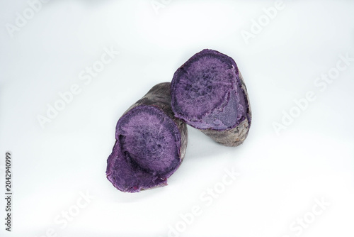 Purple Sweet Potato Isolated on White Background