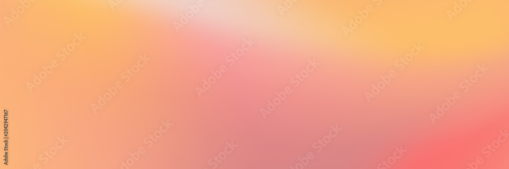 Fototapeta premium Peach gradient background in pink haze, orange light and coral sunset with elegant red pastel poster style. Peach gradient background, pink calm.