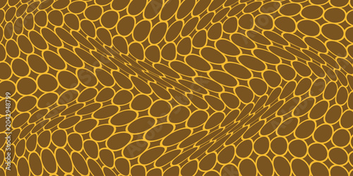 Fényképezés simple golden color outline dot wave pattern design.