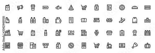 Fotografie Supermarket icon set