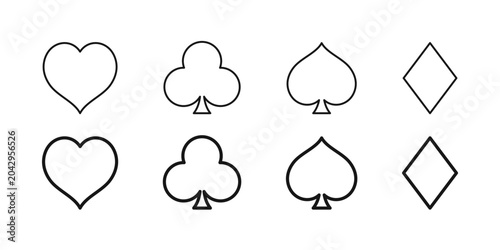 Photos Playing Card Suits Outline