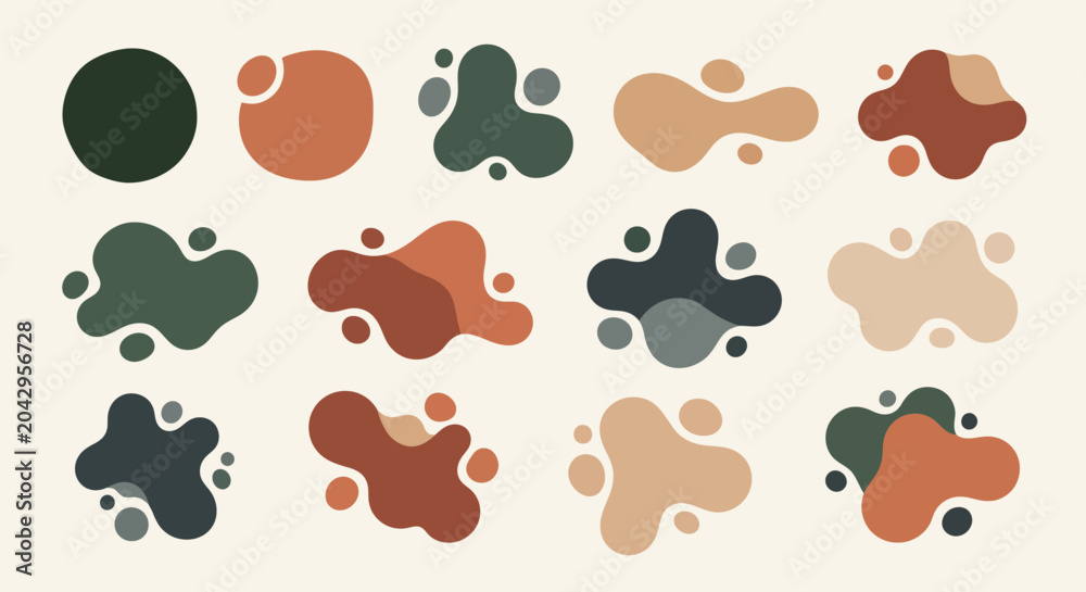 Fototapeta premium Abstract Organic Shapes - Natural Color Palette