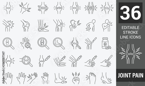 Photos Joint pain thin line icon