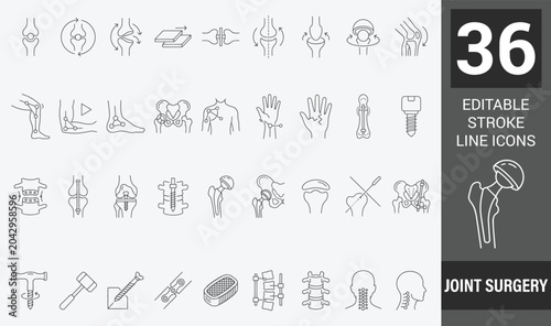 Obraz na płótnie Joint replacement surgery thin line icon