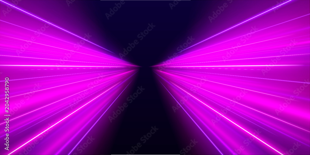 Fototapeta premium Neon rainbow speed lines glide across transparent PNG backgrounds with cinematic motion blur. Vivid light paths create strong movement. Great for creative concepts.