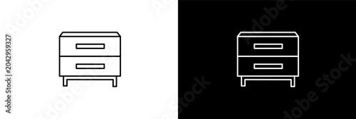 Photos nightstand outline icons in hotel category