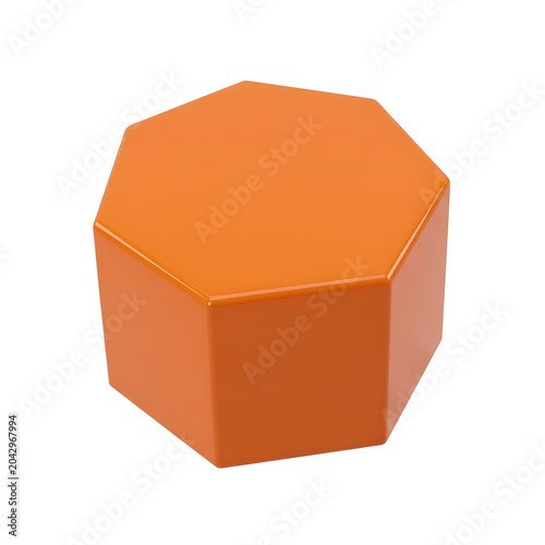 Orange Hexagonal Prism Object