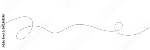 Cuadro en lienzo Hand drawn seamless line pattern featuring abstract curly squiggles, continuous curves, and elegant thread like pen strokes