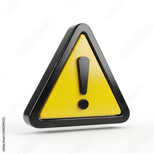 Yellow triangle warning sign with black exclamation mark on a white background