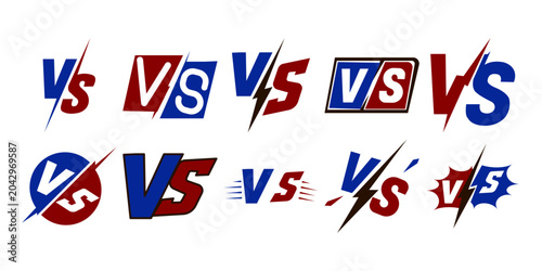 Schilderij op canvas VS Versus Icon Letter Element