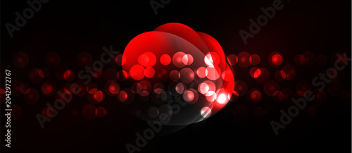 Quadro su tela Red sphere dominates dark background