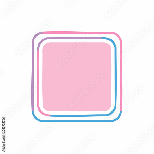 Pink Square with Transgender Flag Colors Border