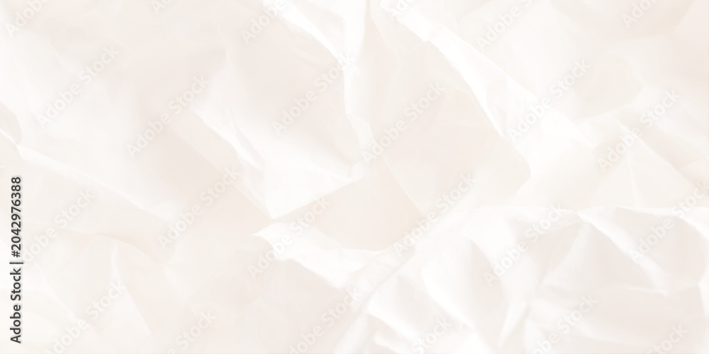 Fototapeta premium Crumpled white paper texture background with soft folds and creases for design