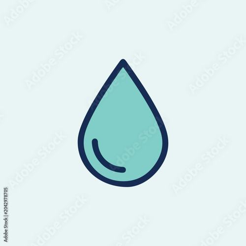 Single clean water droplet icon representing purity and marine conservation