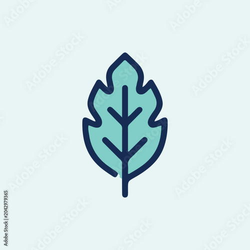 Stylized teal ocean leaf icon symbolizing marine conservation and sustainability