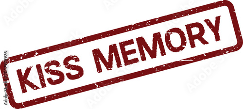 Foto Kiss Memory words presented on a rustic textured red rubber stamp design