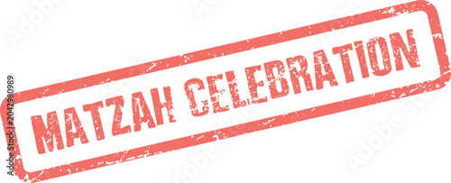 Fotografia Matzah Celebration Red Grunge Stamp Commemorating Joyful Jewish Passover Festiva