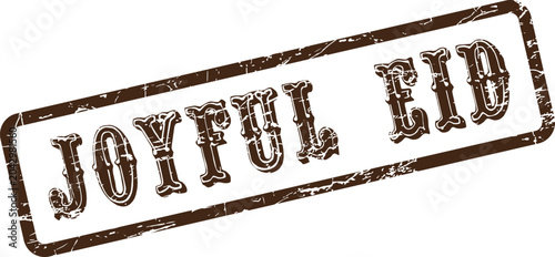 Foto Joyful Eid brown rubber ink stamp marking a significant Islamic holiday or relig