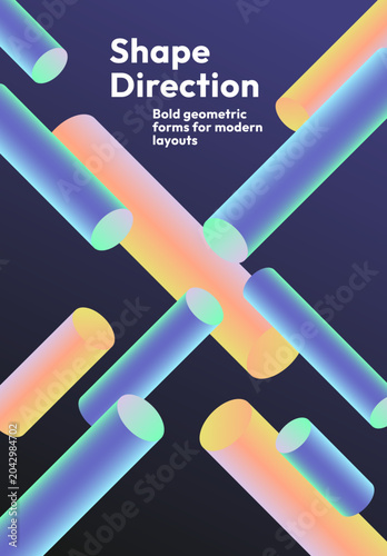 Abstract Gradient Cylinder Poster Background