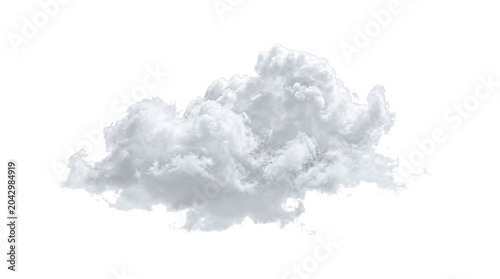Quadro em tela A large fluffy white cloud isolated on transparent background