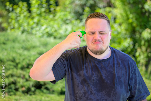 Frustrated Man Summer Heat Concept
