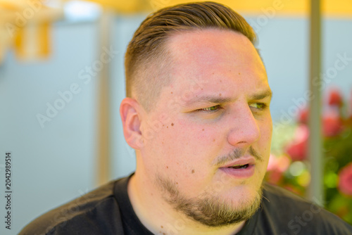 Thoughtful Young Man Close Portrait