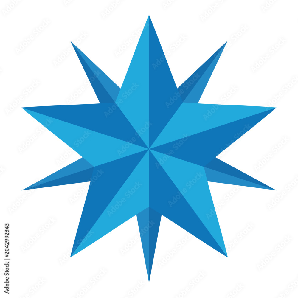 Fototapeta premium Starburst symbol blue and light blue abstract.