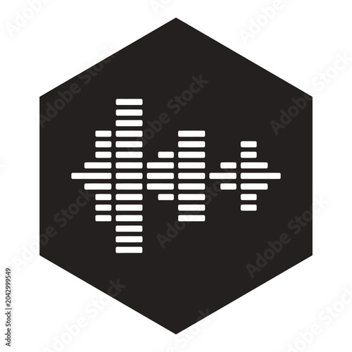 Photos Sound wave pattern in a hexagonal shape design element audio visualizer icon